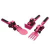 Constructive Eating: Set of 3 Pink Construction Utensils - Image 2