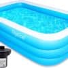 NEW - Inflatable Pool for Kids and Adults with Pump - 118 x 72 x 22