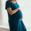 Teal Maternity Mommy Labor and Delivery/ Nursing Gown