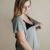 Heather Grey Maternity Mommy Labor and Delivery/ Nursing Gown
