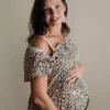 Leopard Maternity Mommy Labor and Delivery/ Nursing Gown - Image 3