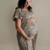 Leopard Maternity Mommy Labor and Delivery/ Nursing Gown