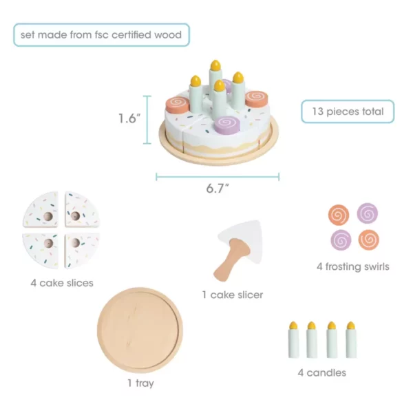 Celebration Wooden Cake Set, Developmental Toys - Image 6