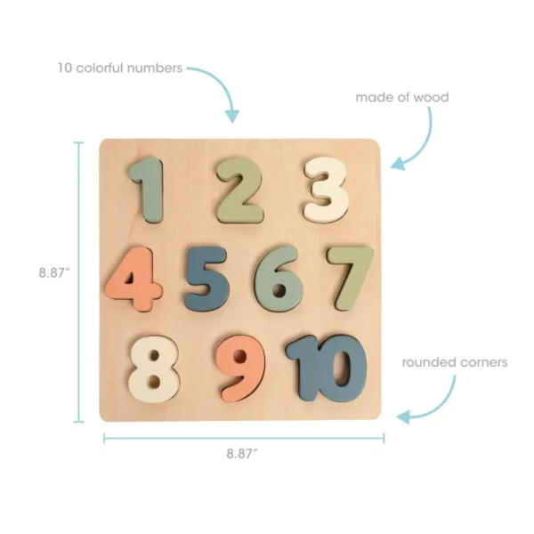 Wooden Numbers Puzzle, Nursery Decor - Image 2