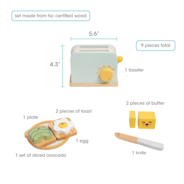 Brunch Time Wooden Toaster Set, Developmental Toy - Image 8