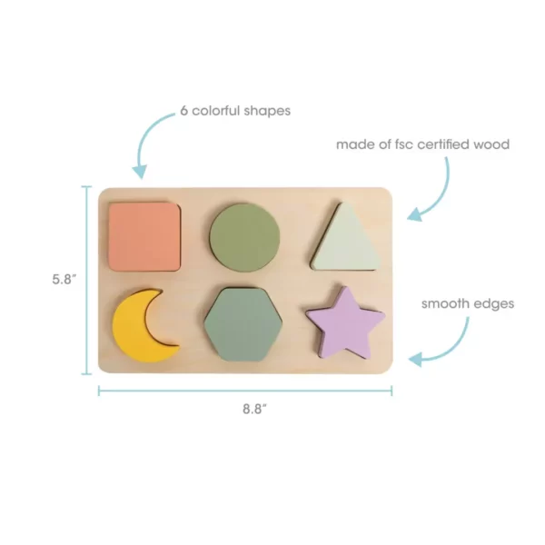 Wooden Shapes Puzzle, Developmental Learning Toy - Image 6