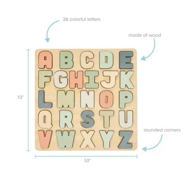 Wooden Alphabet Puzzle, Nursery Decor - Image 3