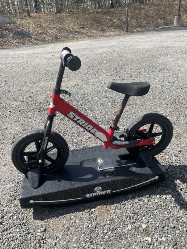 Strider 12” Sport Bike + Rocking Base - Helps Teach Baby How to Ride a Balance Bicycle - Outdoor Rusting Present - Image 5
