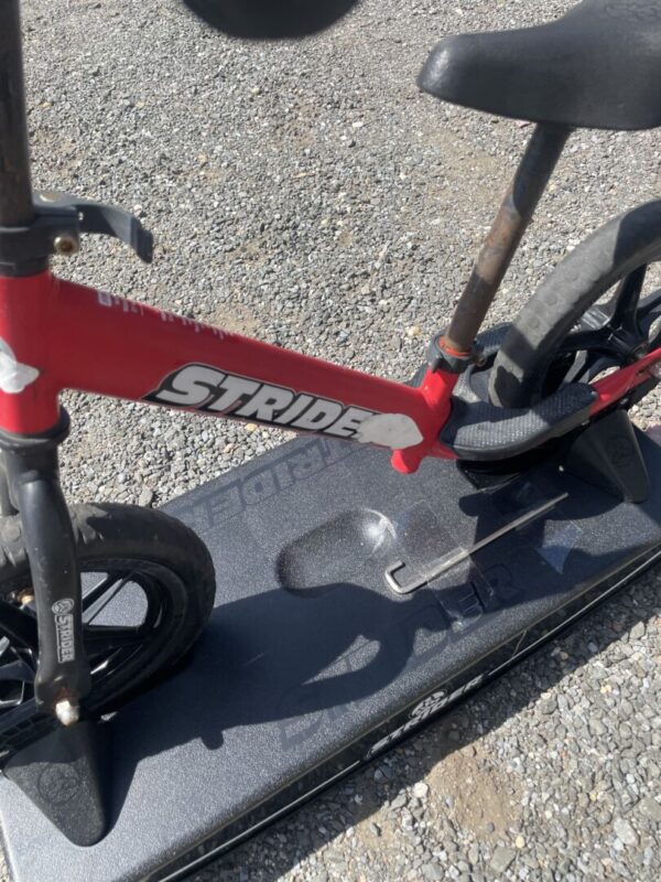 Strider 12” Sport Bike + Rocking Base - Helps Teach Baby How to Ride a Balance Bicycle - Outdoor Rusting Present - Image 3