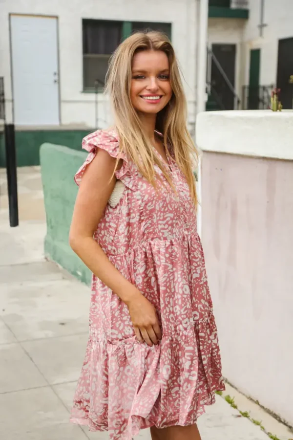 Pre - Order | Mom's Going Out Silk Woven Animal Print Dress (2 Colors) - Image 2