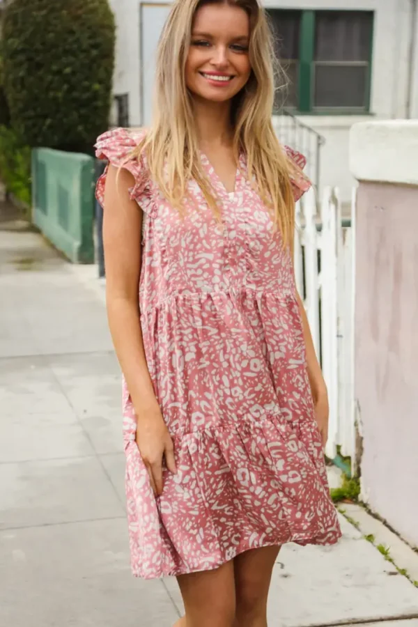 Pre - Order | Mom's Going Out Silk Woven Animal Print Dress (2 Colors) - Image 8