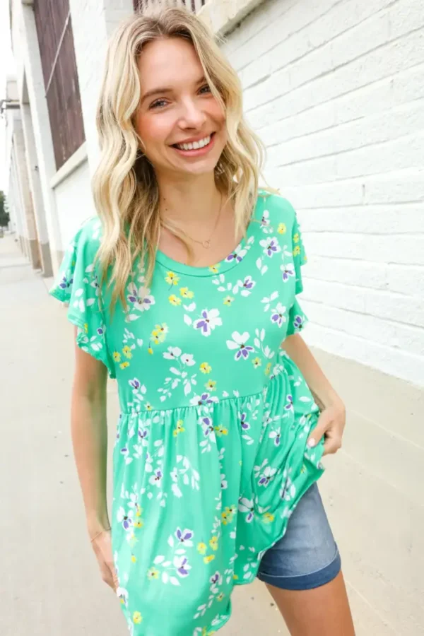 Pre - Order | Spring Into Floral Ruffle Top - Image 4