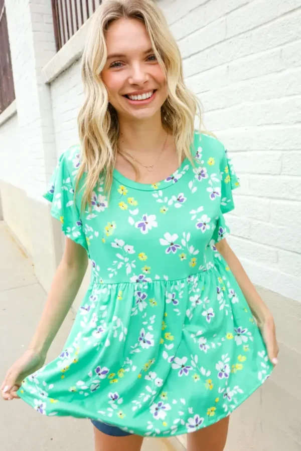 Pre - Order | Spring Into Floral Ruffle Top - Image 5