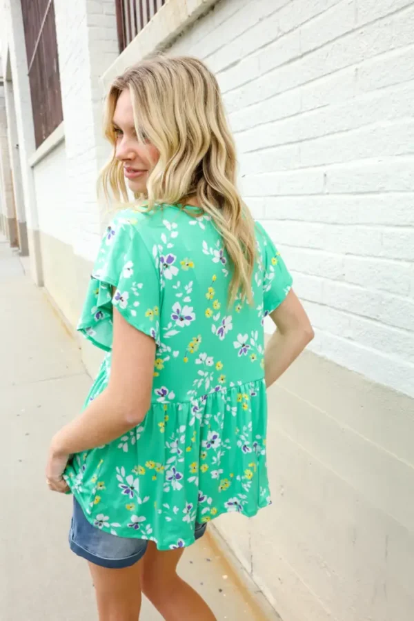 Pre - Order | Spring Into Floral Ruffle Top - Image 2