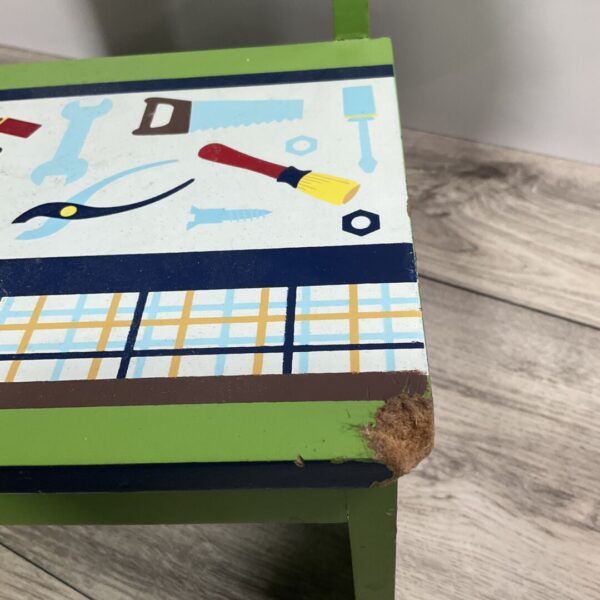Personalized Construction Step Stool - Scuffed Corner - Image 2